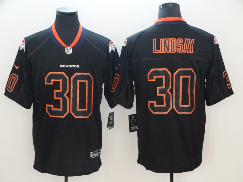 Men's Denver Broncos Phillip Lindsay #30 Black Jersey